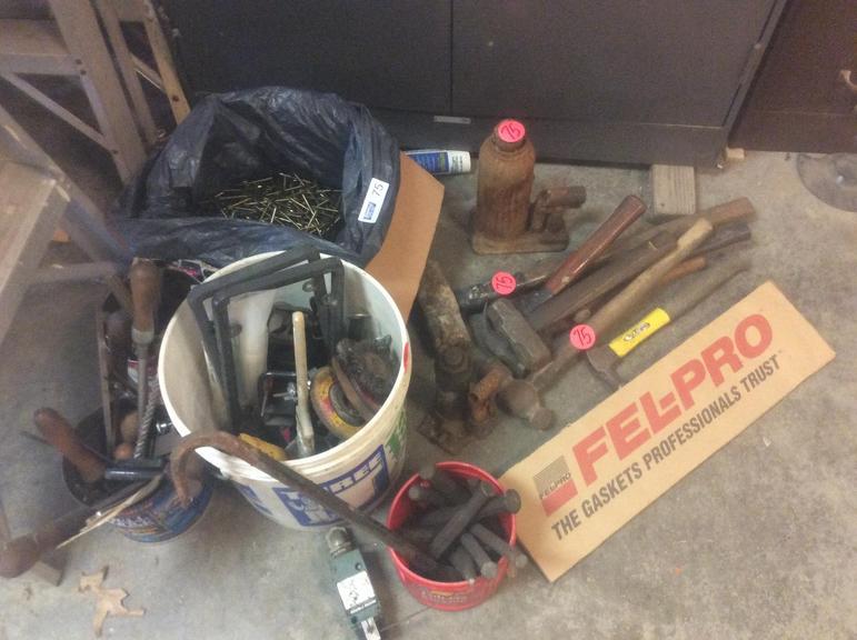 Auction Ohio Nails, hammers, jacks, chisels
