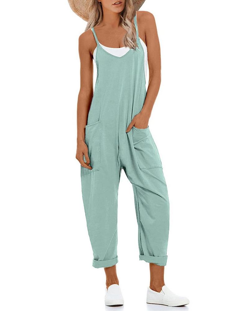 V NECK HAREM OVERALLS WOMEN'S