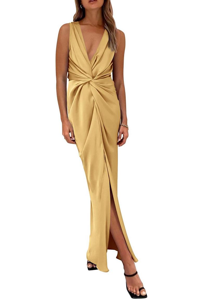 PRETTYGARDEN SATIN DRESS WOMEN'S S