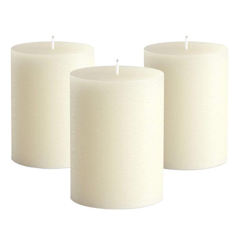 3 IVORY PILLAR CANDLES