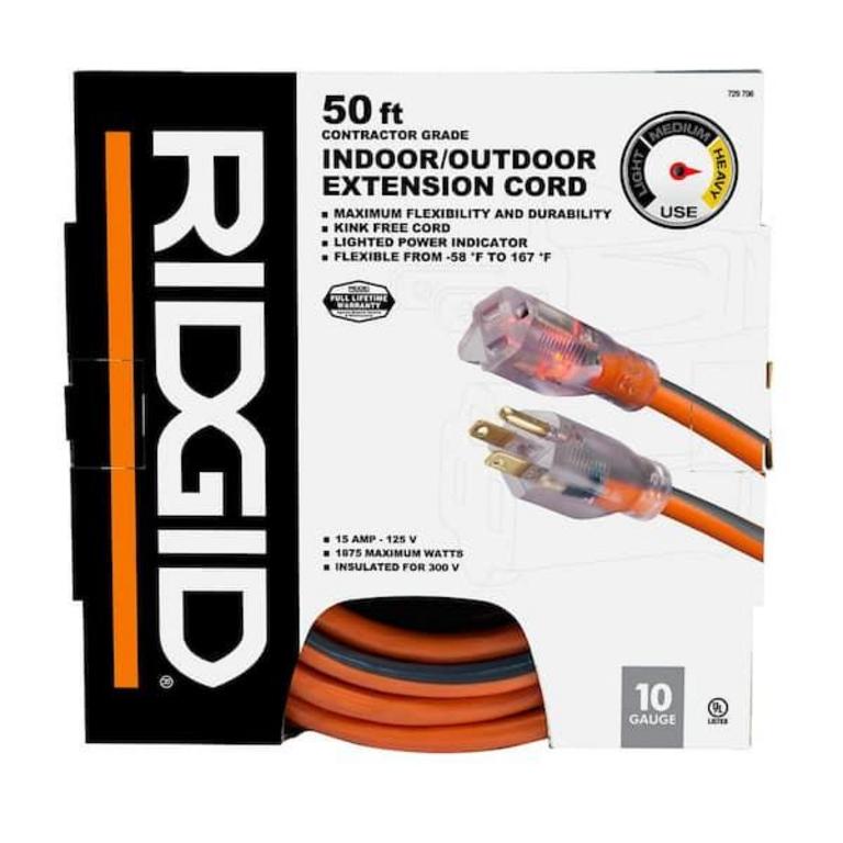 Zipperbuy RIDGID 50' EXTENSION CORD