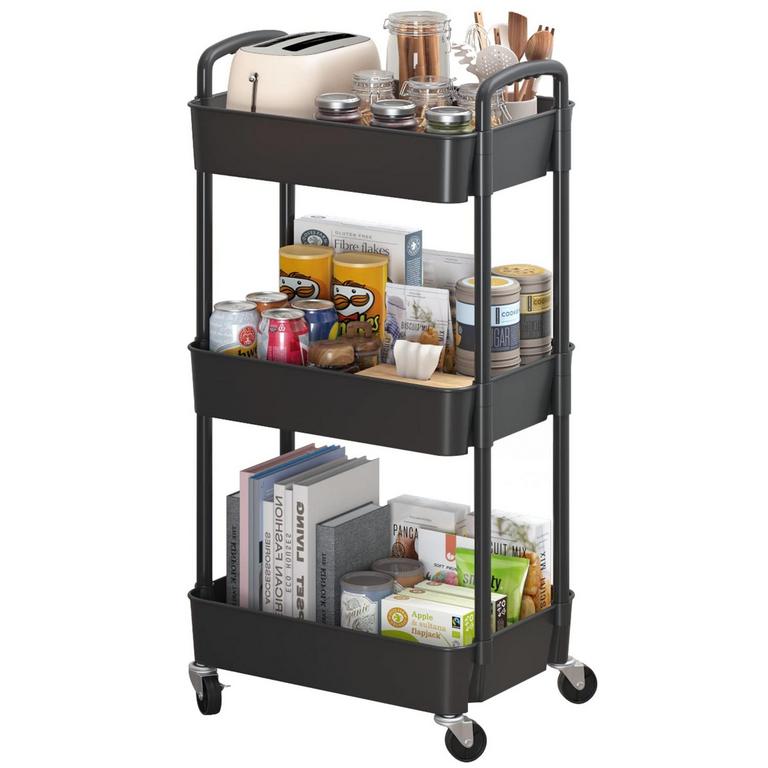 3-TIER PLASTIC UTILITY CART