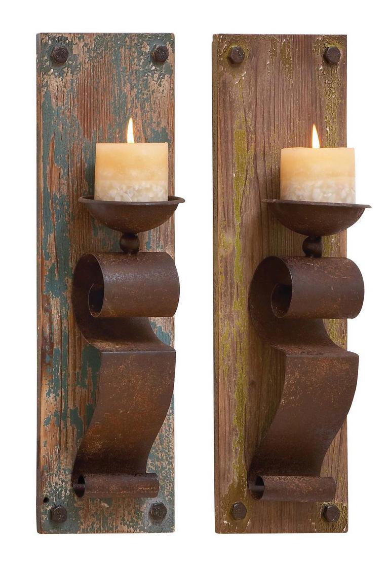 2 GEOMETRIC WALL SCONCES