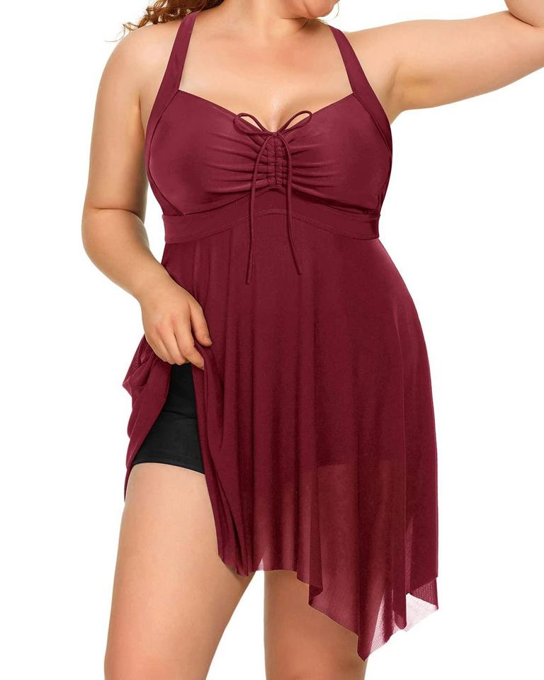 DACI WOMEN'S RED SWIM DRESS XXL