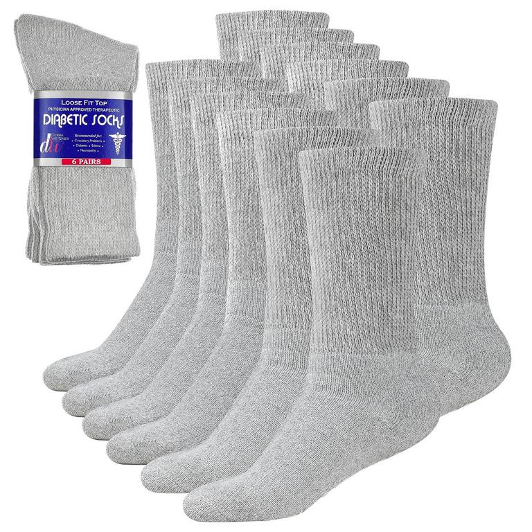 6PK L DIABETIC SOCKS