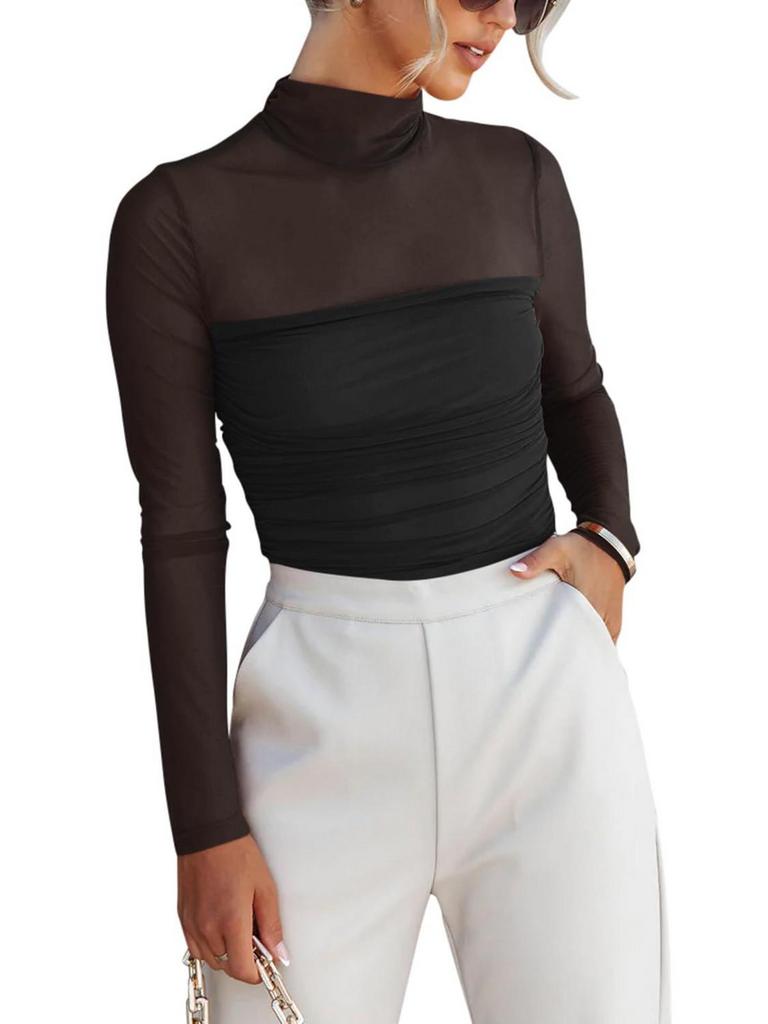 REORIA LRG MOCK NECK BODYSUITS