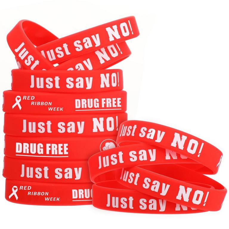 RED RIBBON SILICONE BANDS