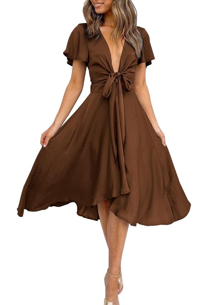 MIDUO SATIN DRESS W SZ S