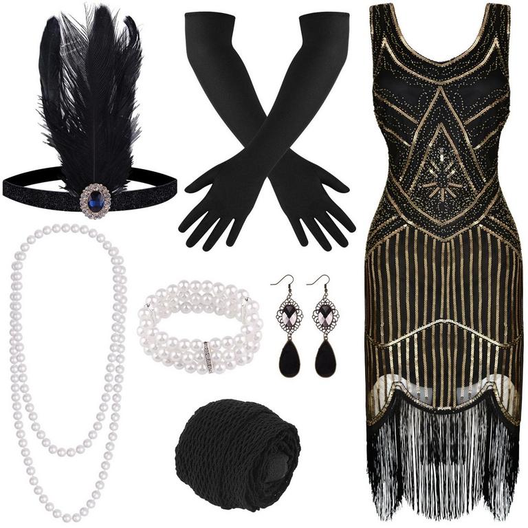 FEPITO SEQ BEADED DRESS M