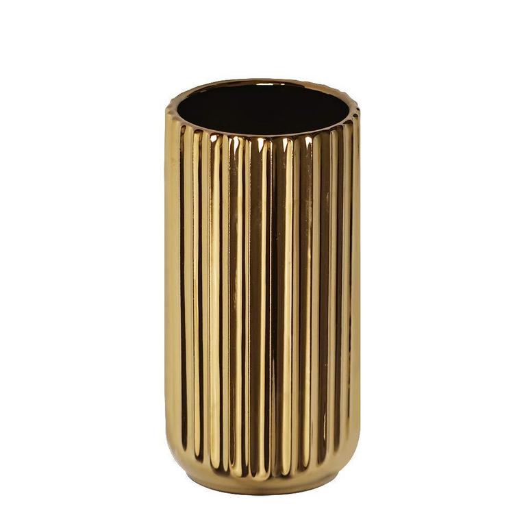 7IN GOLD CERAMIC VASE
