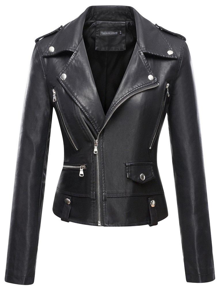 TANMING FAUX LEATHER COAT XS