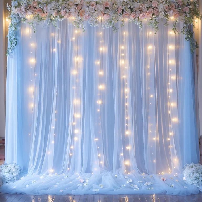 SUPPROMO BABY BLUE CURTAIN 5FT X 8FT