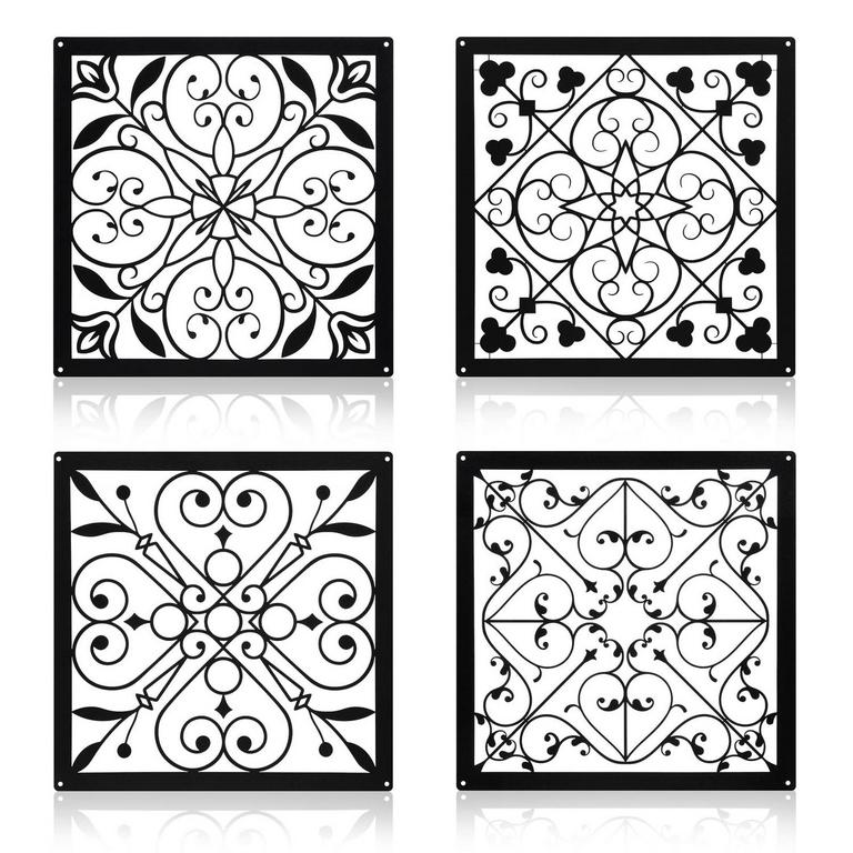THERWEN METAL WALL DECOR 12.6IN 4PK