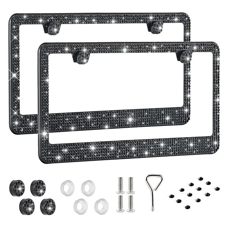 A AKRAF BLING LICENSE PLATE FRAMES 2PK