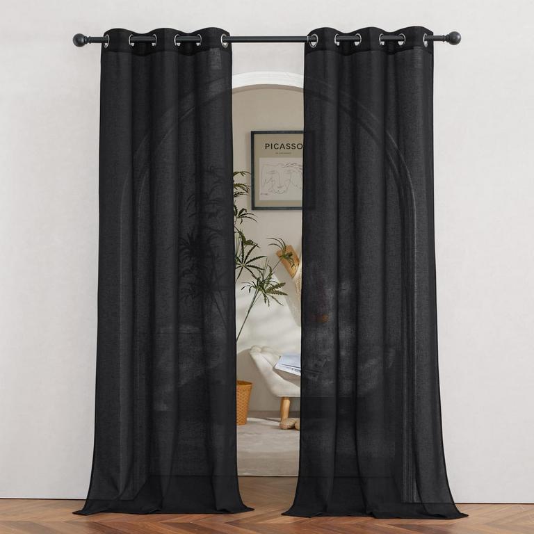NICETOWN 36IN X 84IN LINEN CURTAINS 2PK
