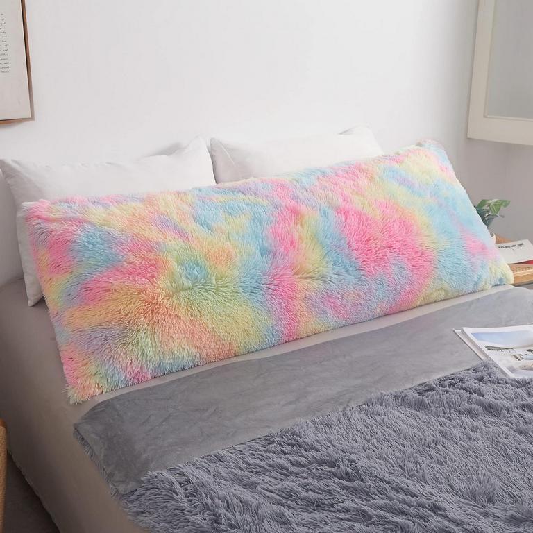 MEGO RAINBOW FLUFFY PILLOW COVER 54IN X 20IN