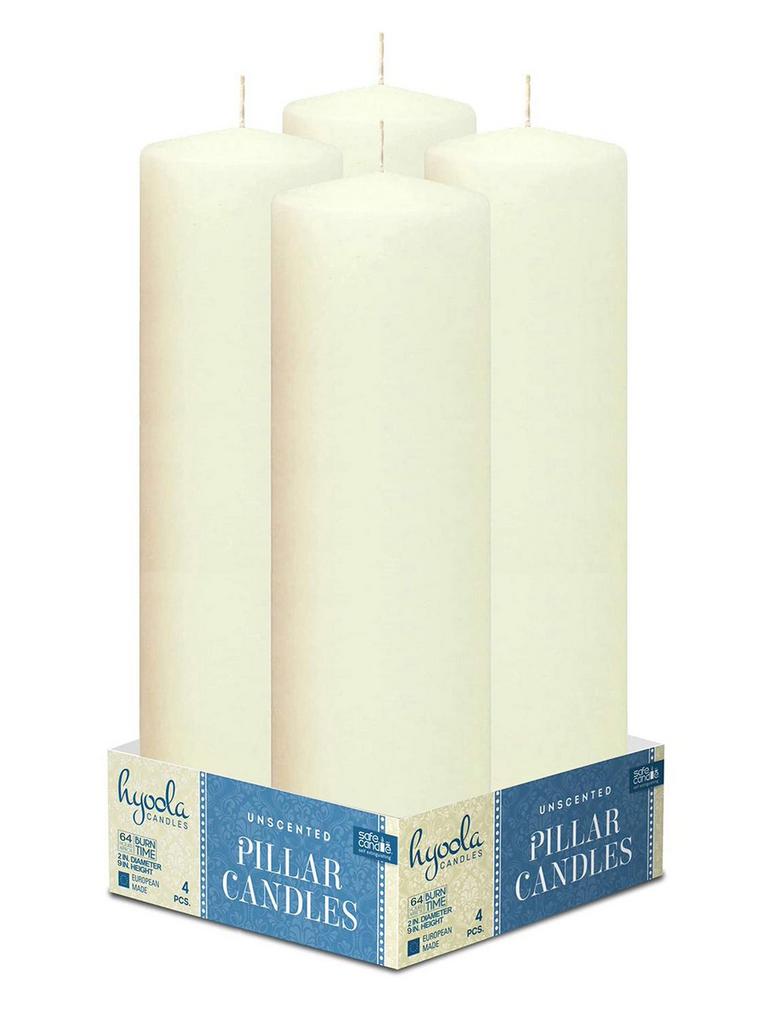 HYOOLA IVOR PILLAR CANDLES 4PK