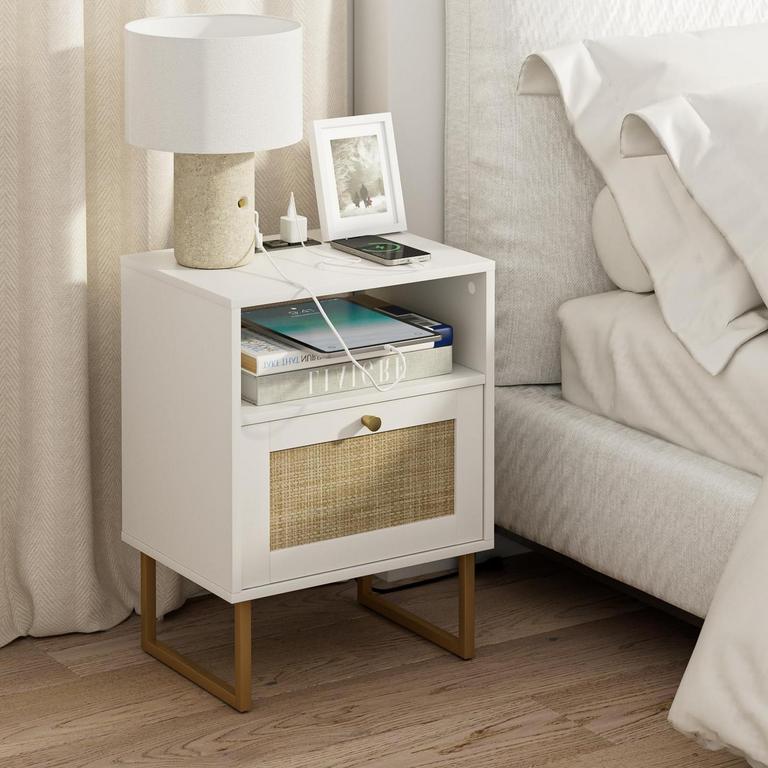 MASUPU NIGHTSTAND W CHARGING