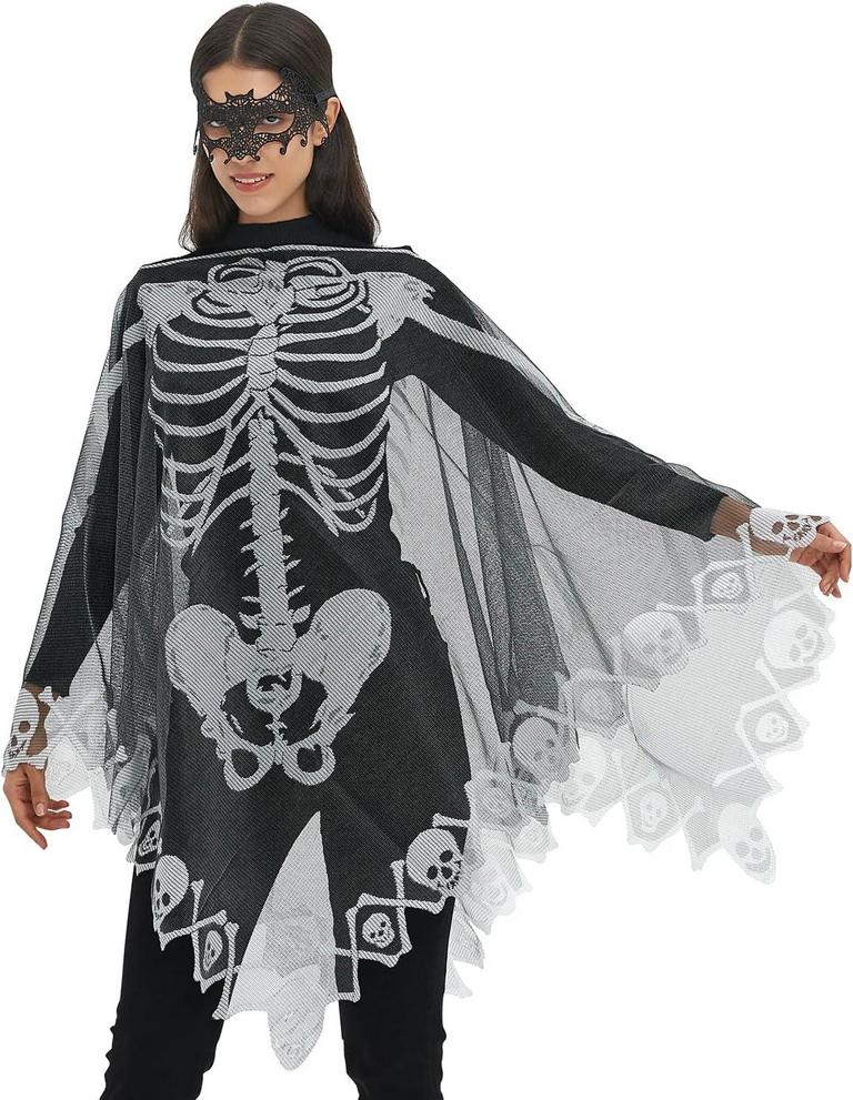 LACE SKELETON COSTUME W/MASK