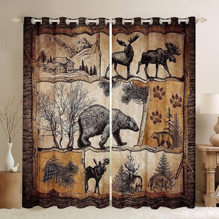YST LODGE CABIN CURTAINS 38X45IN 2PCS