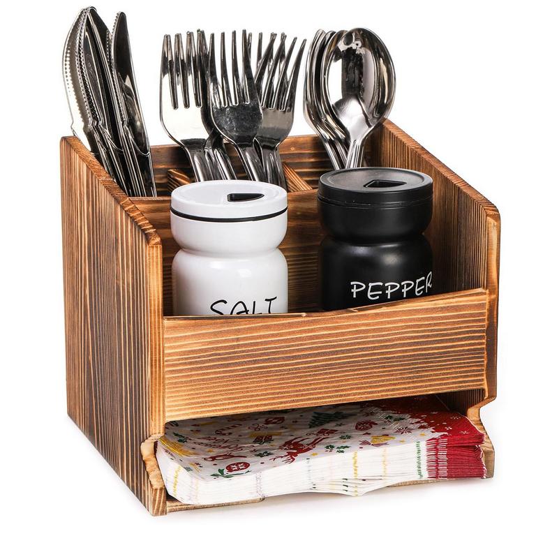 WOODEN UTENSIL CADDY