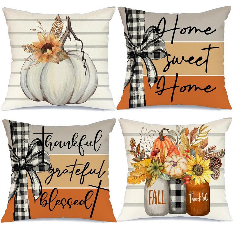 AACORS FALL PILLOW COVERS 18IN 4PK