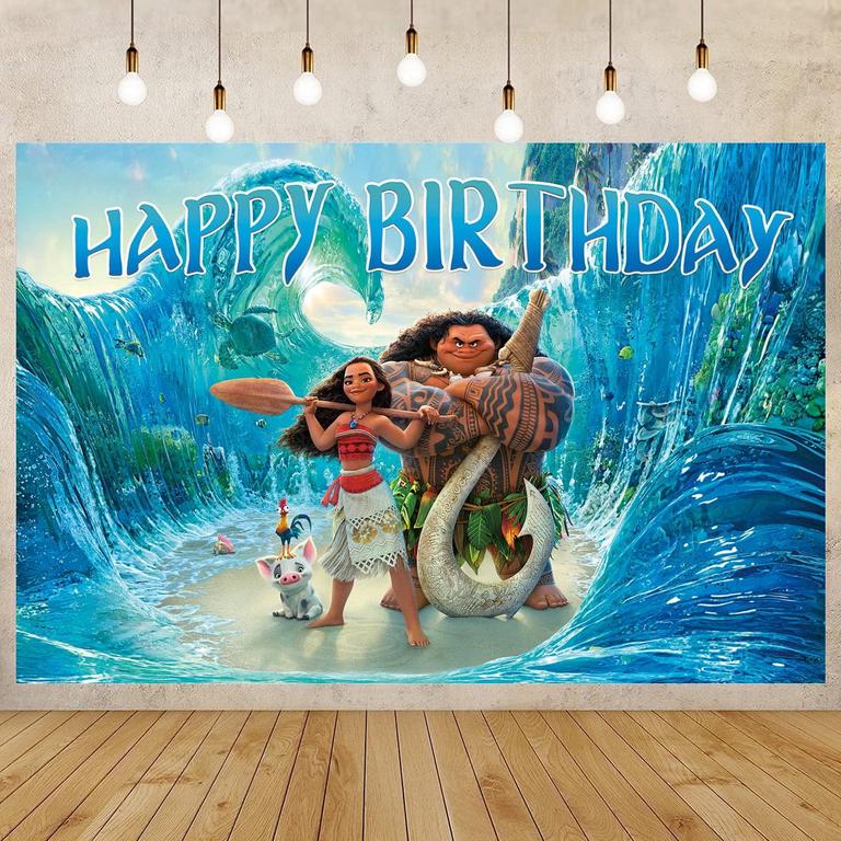 GBLKBHL MOANA HAPPY BIRTHDAY BANNER 5.9X3.6FT