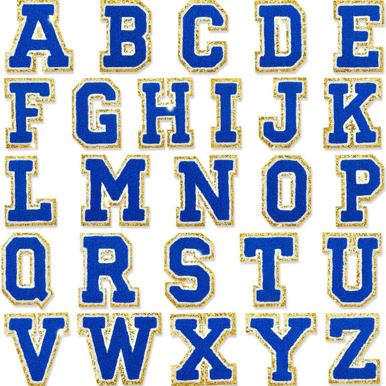26 GOLD LETTER PATCHES