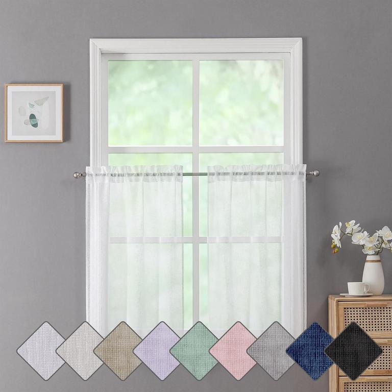 DIANNA WHITE KITCHEN CURTAINS