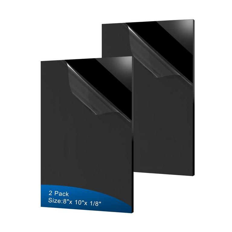 2PK BLACK ACRYLIC SHEETS