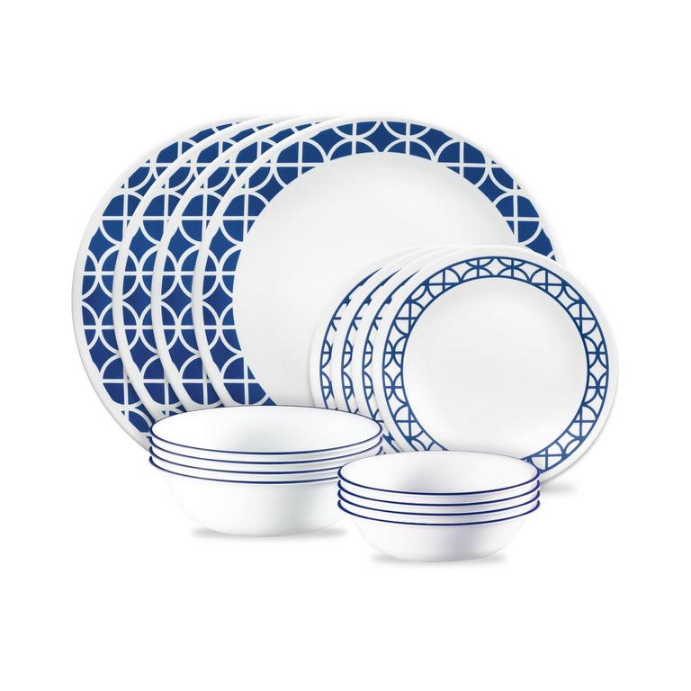 CORELLE COBALT CIRCLES DINNERWARE SET