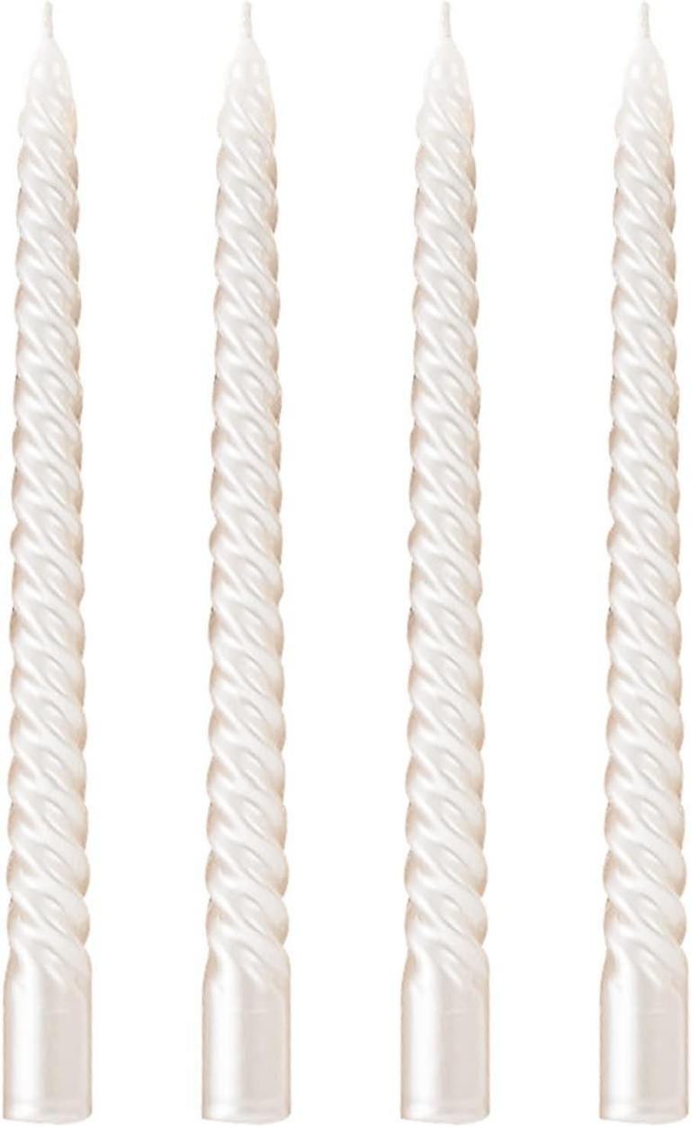 4PK 10" WHITE TAPER CANDLES