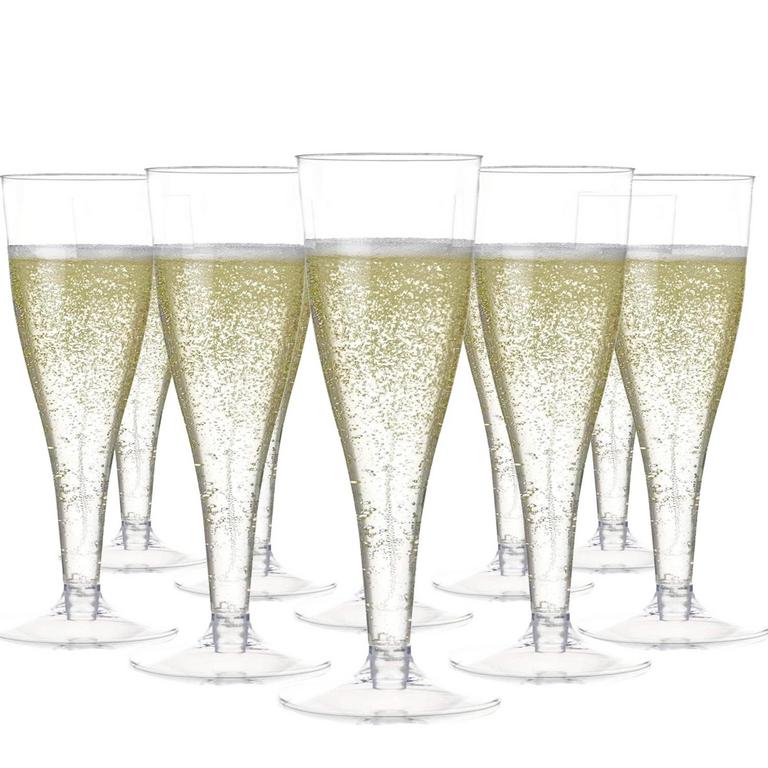 PRESTEE CLEAR PLASTIC CHAMPAGNE GLASSES 100PK