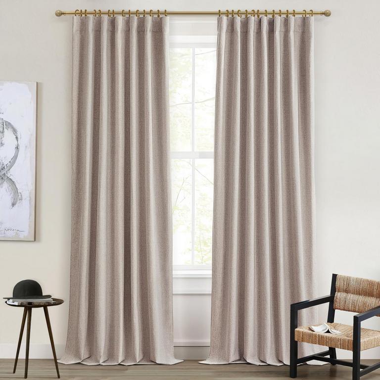QJMYDECO LINEN CURTAINS 96IN X 50IN 2PK