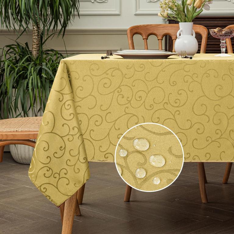 ROMANSTILE 60INX120IN GOLD TABLECLOTH