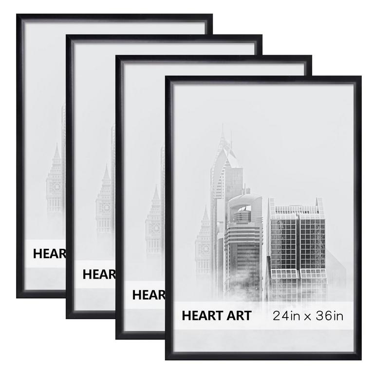 HEART ART 24IN X 36IN FRAMES 4PK