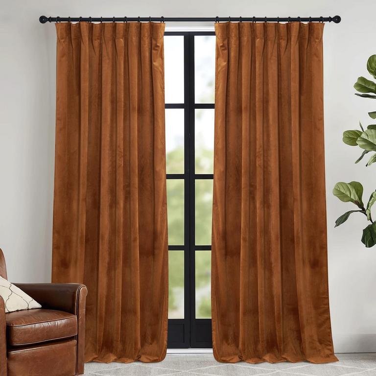RYB HOME VELVET CURTAINS 52IN X 96IN 2PK