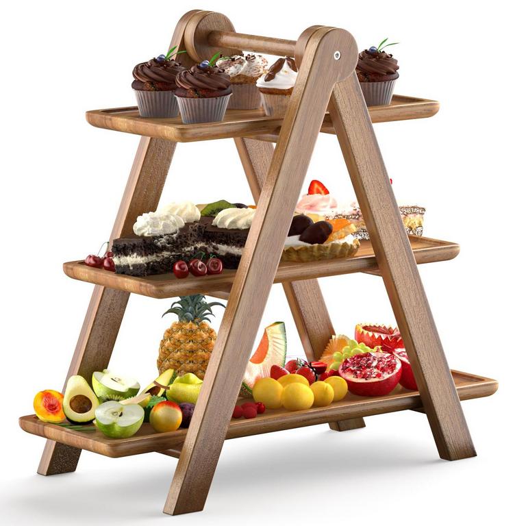 3-TIER ACACIA SERVING TRAY