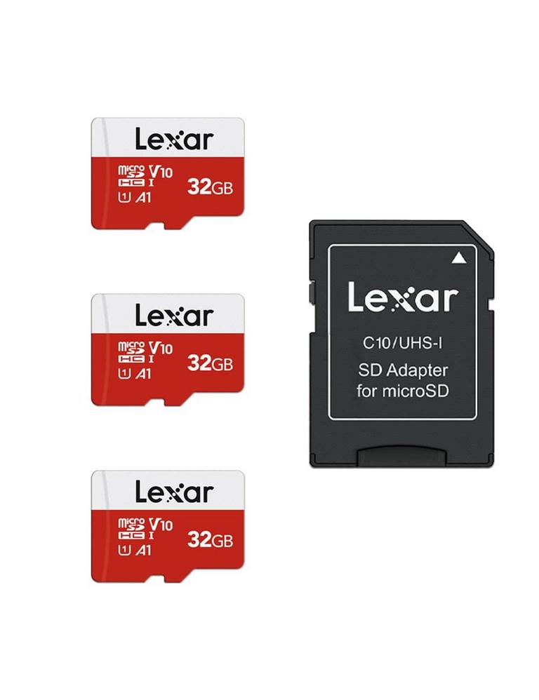 LEXAR 32GB MICRO SD CARD 3PK & ADAPTER 