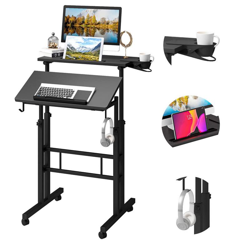 KLVIED ADJ STAND DESK BLK