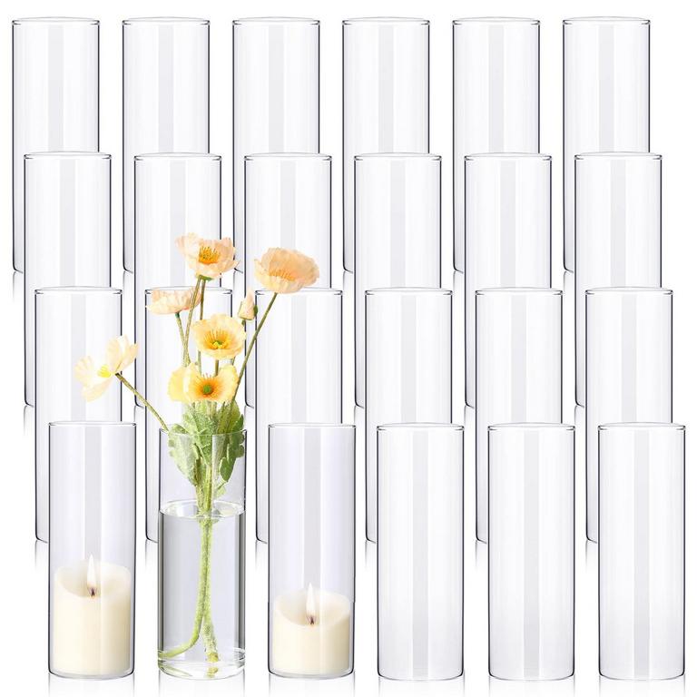 MIMOROU 8IN GLASS VASES 24PK