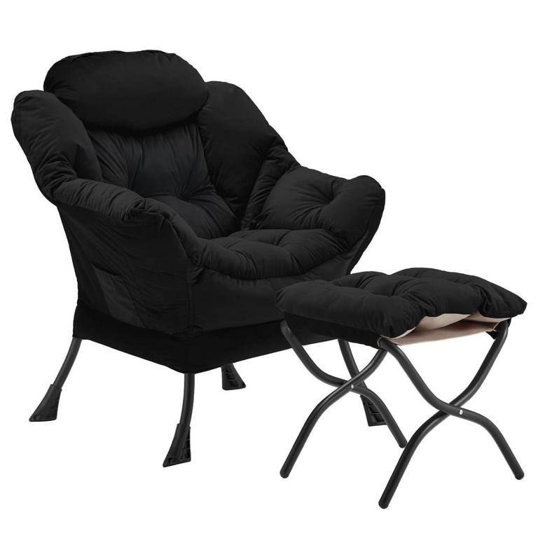 YOUTANIC LAZY CHAIR & OTTOMAN BLACK