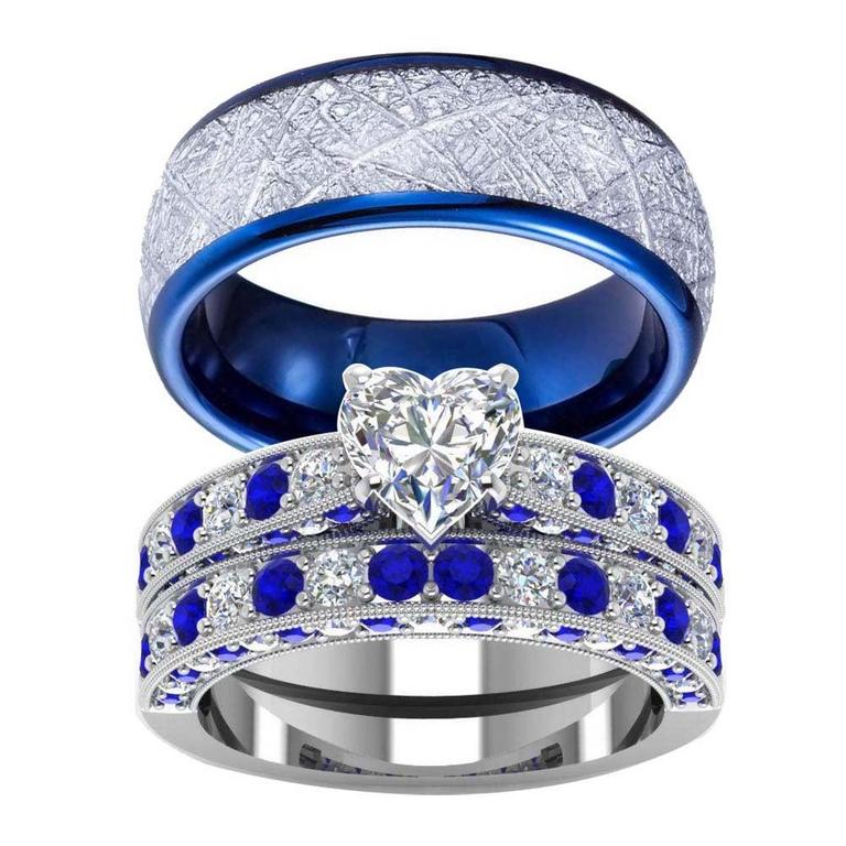 LOVERSRING COUPLES RINGS SZ 8 WOMEN 10 MEN