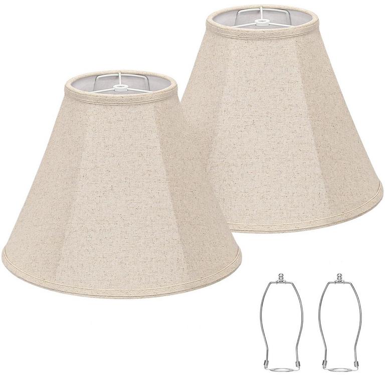 2PK LINEN BELL LAMP SHADES