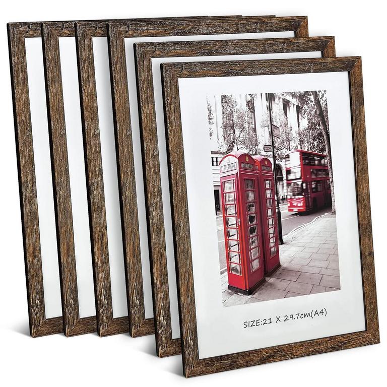 6PK WOOD PICTURE FRAME SET