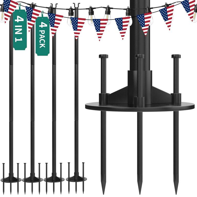 YITAHOME 11FT STRING LIGHT POLES 4PK