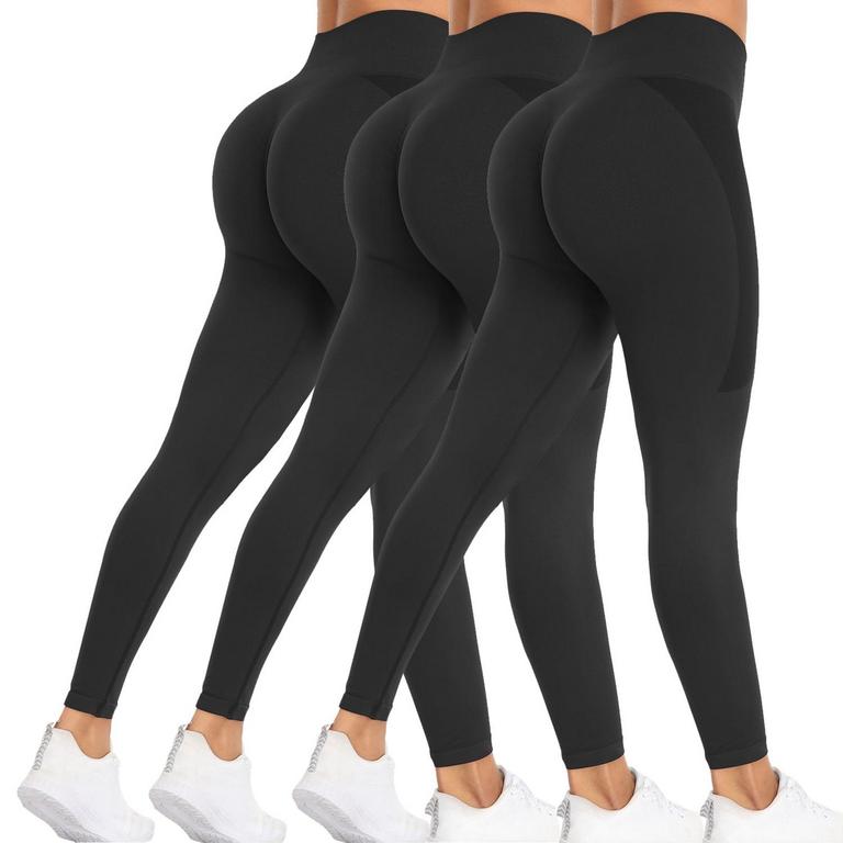 COOPLUS WOMEN'S 3PK BLACK LEGGINGS