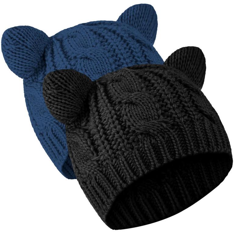 SATINIOR CAT EAR BEANIES 2PK