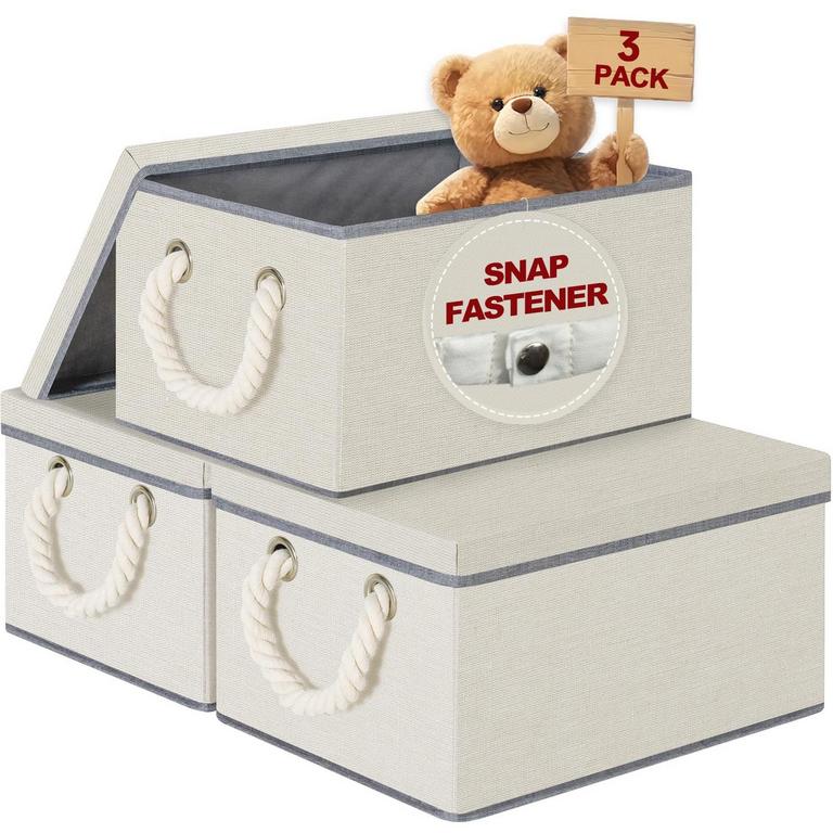 3PK FABRIC STORAGE BINS