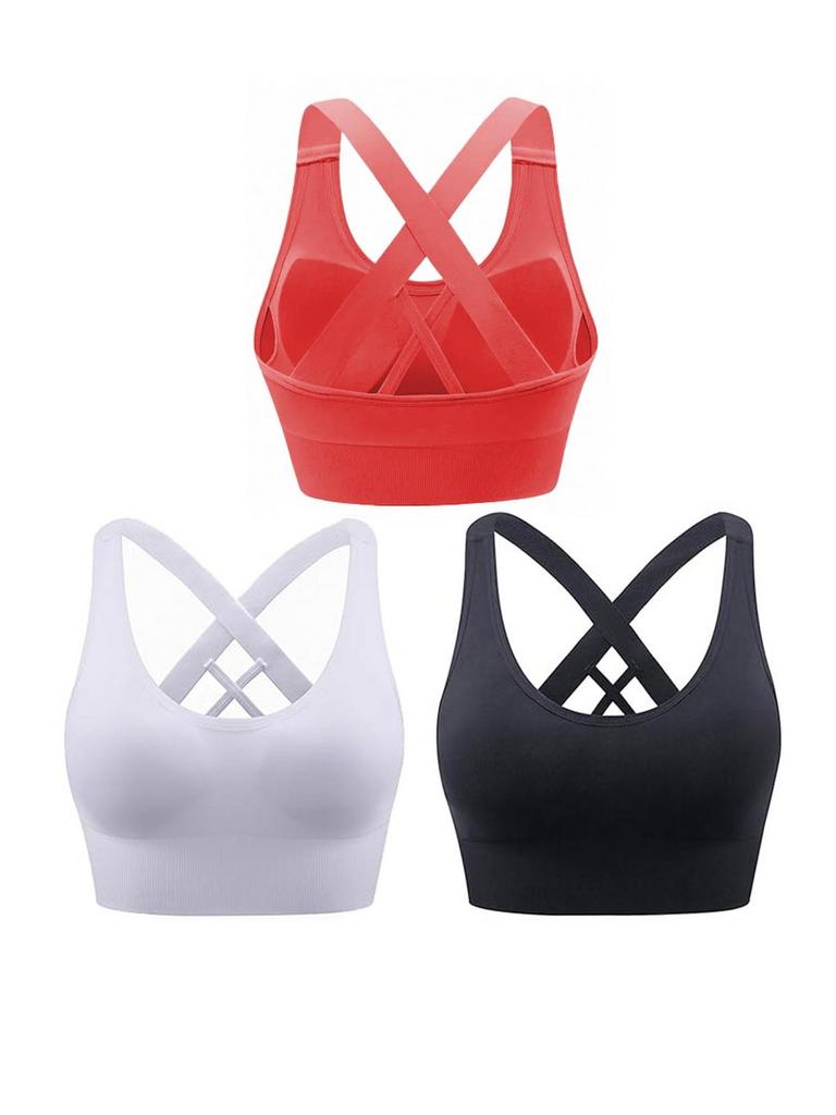 HANERDUN 3PK YOGA BRA WOMEN'S 2XL